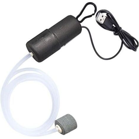 Aquarium Air Pump Mini USB Bubbler Aquarium Oxygen Pump for Fish Tank with Bubble Stone (1/4)