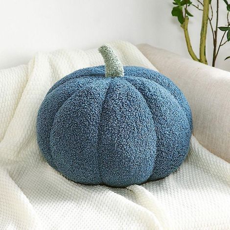 Cuscino a forma di zucca blu di Halloween da 20 cm, decorazione creativa per divano e casa. (1/5)