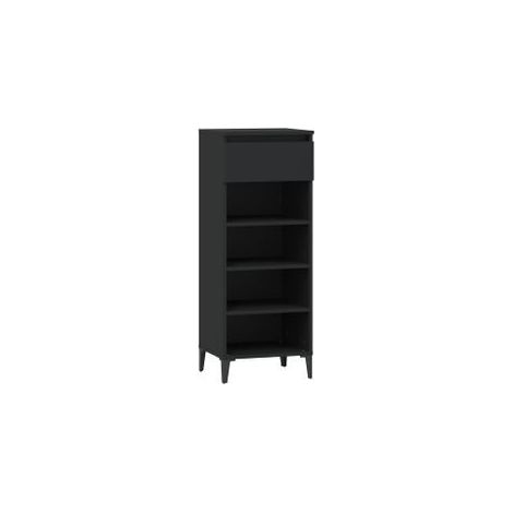 Étagère à chaussures Noir 40x36x105 Bois d'ingénierie (1/5)
