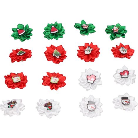Noeuds Pour Chiens - Ensemble 16 Pièces Avec Élastiques - Thème Noël Pour Chien Petit Et Moyen - Accessoires De Toilettage Multicolores (1/5)