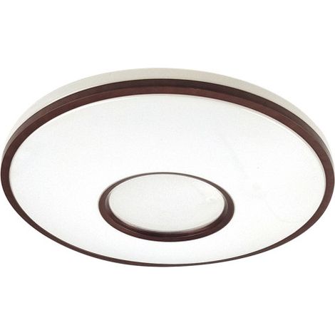 Plafón Perote 60 W blanco/marrón 5880 lm 49x49x8 cm mando regulable