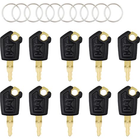 Set de clés pour engins de chantier, 10 pièces Clés universelles pour chariot élévateur et clés de contact 5P8500, set de clés pour pelle mécanique/Bulldozer, set de clés de (1/5)