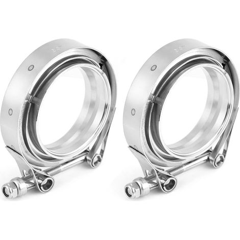 2 pezzi VBand tubo di scarico turbo in acciaio inox da 3 pollici, morsetto universale per scarico turbo. (1/5)