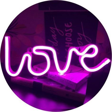Néon Love Signs Light LED Amour Art Décoratif Signe de Chapiteau - Décoration Murale/Décoration de Table pour Fête de Mariage Salle Enfants Salon Maison Bar Pub Htel Plage Récréatif (Rose) (1/5)