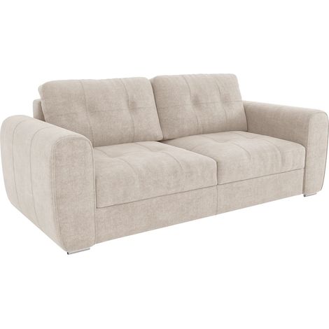 Divano letto 4 posti express Posto letto 160 cm Materasso 18 cm in Tessuto Beige - BOLIPO (1/5)
