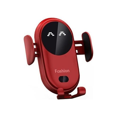 BEBUSINGOTO Cargador inalámbrico para coche de 10 W, soporte para teléfono inalámbrico con sujeción automática, cargador de inducción para coche, soporte de clip para todos los dispositivos, color ro (1/5)