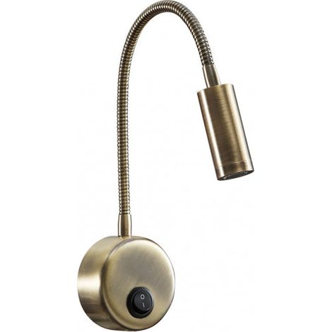 Wandleuchte 3w 4000k 285lm edgar leder 40x7x19 cm mit schalter, schwenkbar und verstellbar