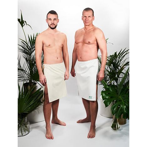 Kilt da uomo in cotone 100% naturale, giallo e bianco, taglia L (1/5)
