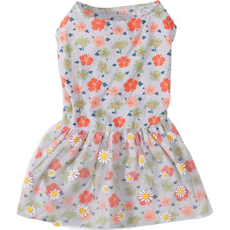 Robe pour chien, joli motif Floral avec marguerite, décor en maille, princesse pour petit chien, chat, printemps et été, XS (1/5)