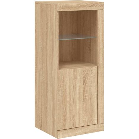Credenza buffet cassettiera mobile contenitore organizer cucina soggiorno soggiorno con luci a LED sonoma 41 x 37 x 100 cm marrone 020029960