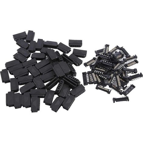 50 paires de connecteurs SATA L29 à 5 trousmâle SATAconnecteur d'alimentation 15 brochesboîtier noir. (1/5)