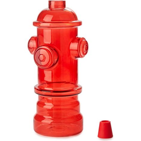 Glasflasche für Wassergetränke Hydrant Rot für Feuerwehrmann Lustig 1,2 L (1/4)