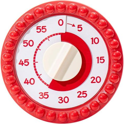 Visueller Küchentimer 60 Min Eieruhr Pomodoro Magnetisch Rot. (1/5)