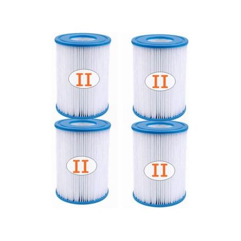 Lot de 4 cartouches filtrantes type II pour piscine – Hauteur 135mm – Diamètre 104mm – Papier ABS polyester – Compatible modèles 58094 (1/5)