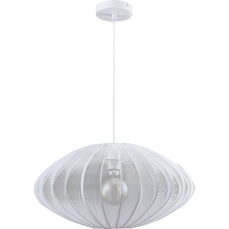 Suspension abat-jour tissu blanche Ø50 E27 KINU Polux (1/2)