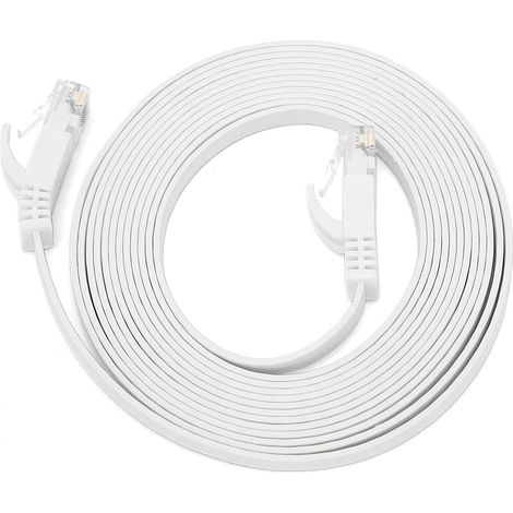 Câble Ethernet CAT6 Gigabit, 8 cœurs, paire torsadée, cavalier réseau, fil de cuivre plat, fournitures, 3 mètres