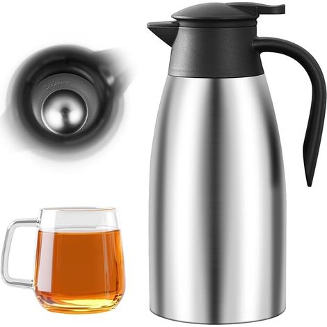 Pichet Isotherme, Carafe À Café Thermique, Carafe Thermique, En Acier Inoxydable Carafes À Café Domestique, Carafes D'eau Isolée Sous Vide Isotherme En Acier Inoxydable (1/5)