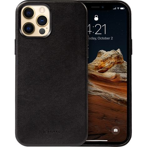 Cover Crong Essential - Custodia per iPhone 12 Pro Max in similpelle (nera) (1/5)