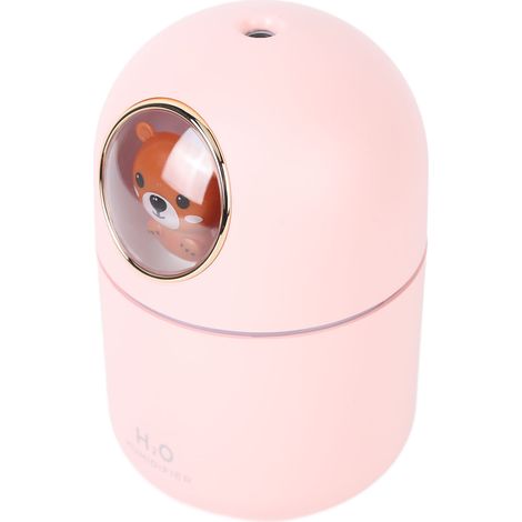 Luftbefeuchter und Aromadiffusor, USB-betrieben, 300 ml Fassungsvermögen, automatische Abschaltung, Dekoration für Zuhause und Büro, rosa Bär (1/5)