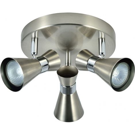 AKUNADECOR Illuminazione Bagno a soffitto Maximo 3 faretti nichel-cromo (1/2)