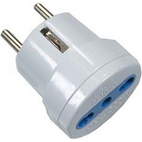 20PZ ADATTATORE BIPASSO 2P+T SPINA SCHUKO BIANCO - spina 16A presa 10/16A bianco