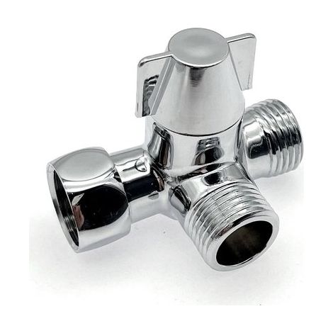 Tienda8 - Válvula desviadora para brazo de ducha - Adaptador de ducha de 3 vías - Latón (1/5)
