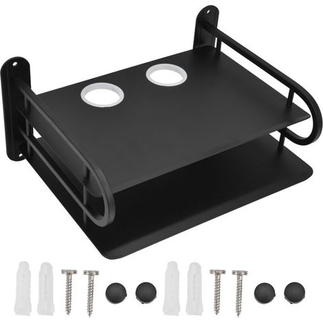 Estante para router Garosa, estante para TV Box 28 x 26 x 21 cm, estante de pared, estante de pared flotante para router, módem, DVD, proyector, decodificador, estante de audio y video.
