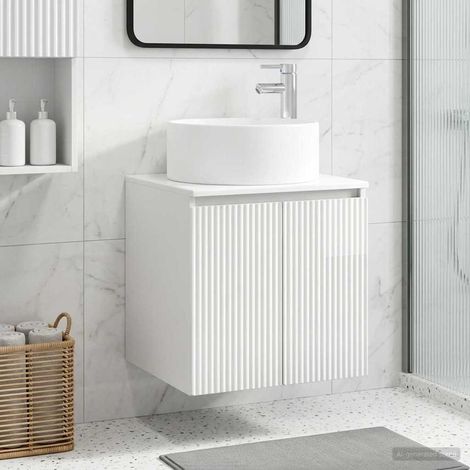 vidaXL Mobile lavabo da parete Bianco Lucido 49,5 x 44,5 x 65,5