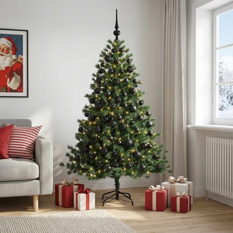 vidaXL Árbol de Navidad artificial con bolas 210 cm 300 LED (1/5)