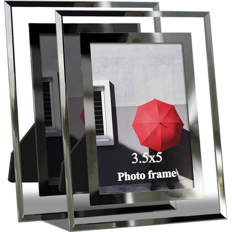 Glas Bilderrahmen Set 9x13 cm Silber Fotorahmen Fotos Familie Hochzeit (1/5)