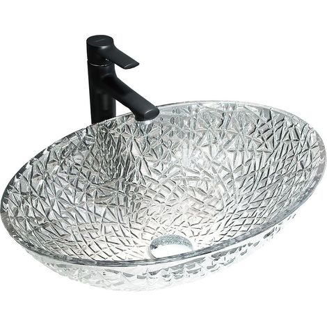 Mexen Goa lavandino da appoggio in vetro 50 x 36 cm, trasparente - 24085000 (1/2)