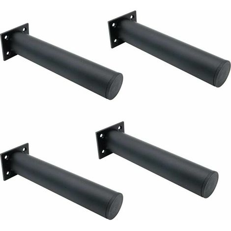 Ensemble de 4 pieds de meubles réglables noir mat , en alliage d'aluminium 38x200 mm, pieds de meuble TV pour table basse d'armoire, pied de support pour canapé de meuble (1/5)
