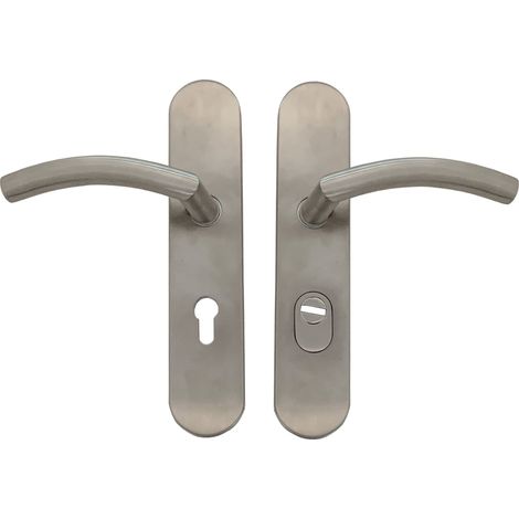 Par de manillas blindadas de seguridad "KLOSE besser", onda, acero inoxidable 304.  Sécurité béquille / béquille