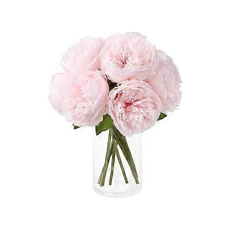 Eleganter, hellrosa Pfingstrosenstrauß, 5 Köpfe pro Bund, künstliche Hochzeitsblumen mit Vintage-Charme, für romantische Heim- und Partydekoration (1/5)