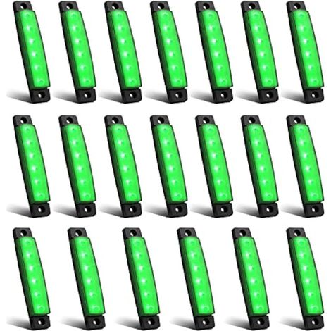 Biqing 20X Feux de Gabarit LED Feux Latéraux Eclairage,LED Côté Marqueur Feux Indicateurs De Position 12V Étanche LEDs Feuxs de côté pour Camion Remorque Camion Bus Bateau Vert (1/5)