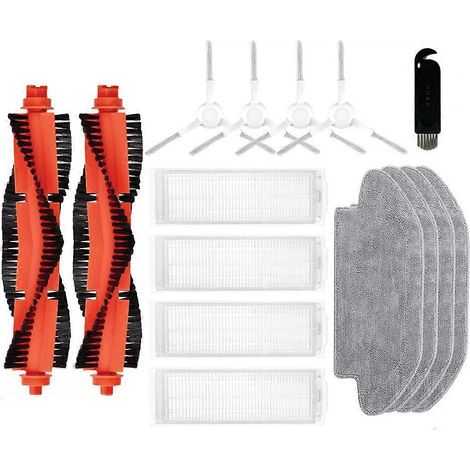 Pièces de rechange pour robot laveur de sols 3C B106CN : brosse principale, brosse latérale, filtre HEPA, lingettes et chiffons. (1/5)