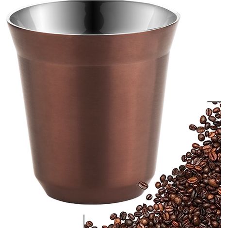 2 Tasses à expresso,Acier inoxydable 304,Double paroi isolée,80 ml,Intérieur poli,Voyage et extérieur (1/5)