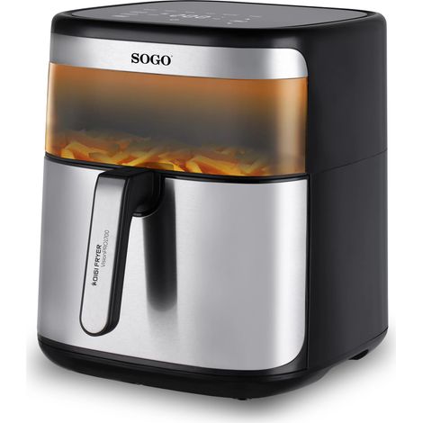 Digitale Heißluftfritteuse 10L 1800W mit 10 Programmen und LED-Display