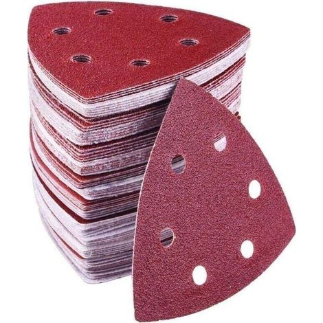 Lot De 72 Triangles Abrasifs Delta - 6 Trous - 90 X 90 X 90 Mm - Grains 40/60/80/120/180/240 - Triangle De Poncage Pour Ponage Et Polissage (1/4)