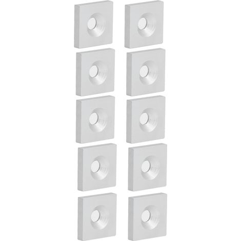 Ensemble de 10 pièces de couvercles de profilés pour système de fente, accessoires en alliage d'aluminium à trou unique, couleur argent (1/5)