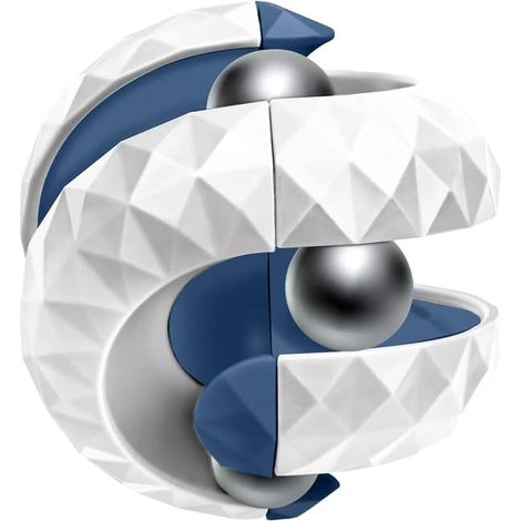 Jeu de balle Orbit, cube anti-stress, jouet à faire tourner la balle (blanc) (1/5)