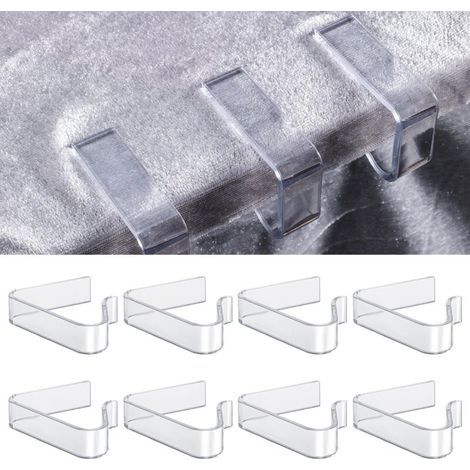 8pcs Pince à Nappe Plastique Transparente, Porte-Nappe Pour Table d'Épaisseur 1,7-3,5cm - d'Intérieur et d'Extérieur (1/4)