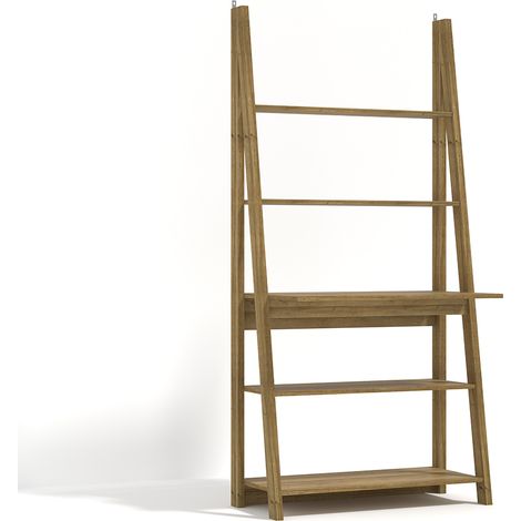 Tiva Ladder Desk - MDF - L50 x W84 x H175.4 cm - Oak - Full Assembly Required