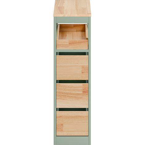 SoBuy Mueble bajo de baño con 4 cajones Verde 23,3x65,3x82cm Funcional BZR54-II-GR