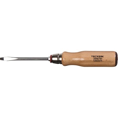 Schraubendreher Schneiden-B.4,5mm Klingen-L.90mm Holzgr.Rundkl.6KT.-Ans.TECWERK