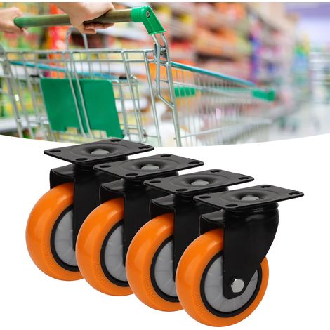 Roues pivotantes robustes en PVC de 4 pouces avec double verrouillage et roulements à billes doubles pour un fonctionnement silencieux et une capacité de charge de 1000 lb. (1/5)