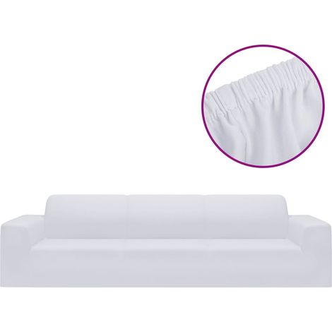 Maison Exclusive - Fodera Elasticizzata Divano 4 Posti in Jersey Poliestere Bianco