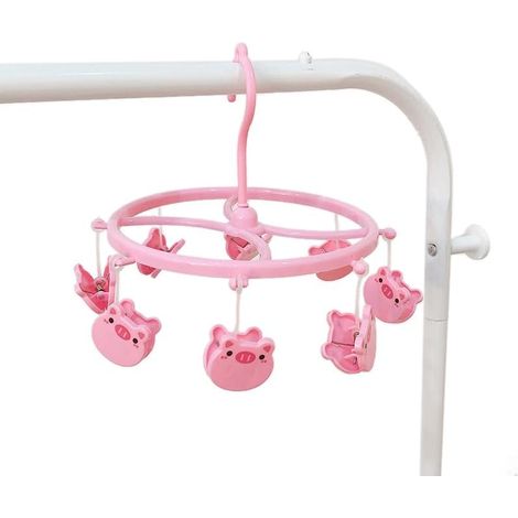 Hängender Socken-Trockenständer aus Kunststoff für Unterwäsche, kleine Stoffklammer, robust, platzsparend, für Zuhause (Rosa Schwein) (1/5)