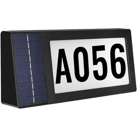 Solarbetriebenes Adressschild, beleuchtete Hausnummern