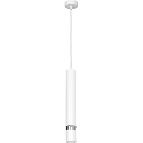 Suspension tube blanche chromée Reno Luminex GU10 8W